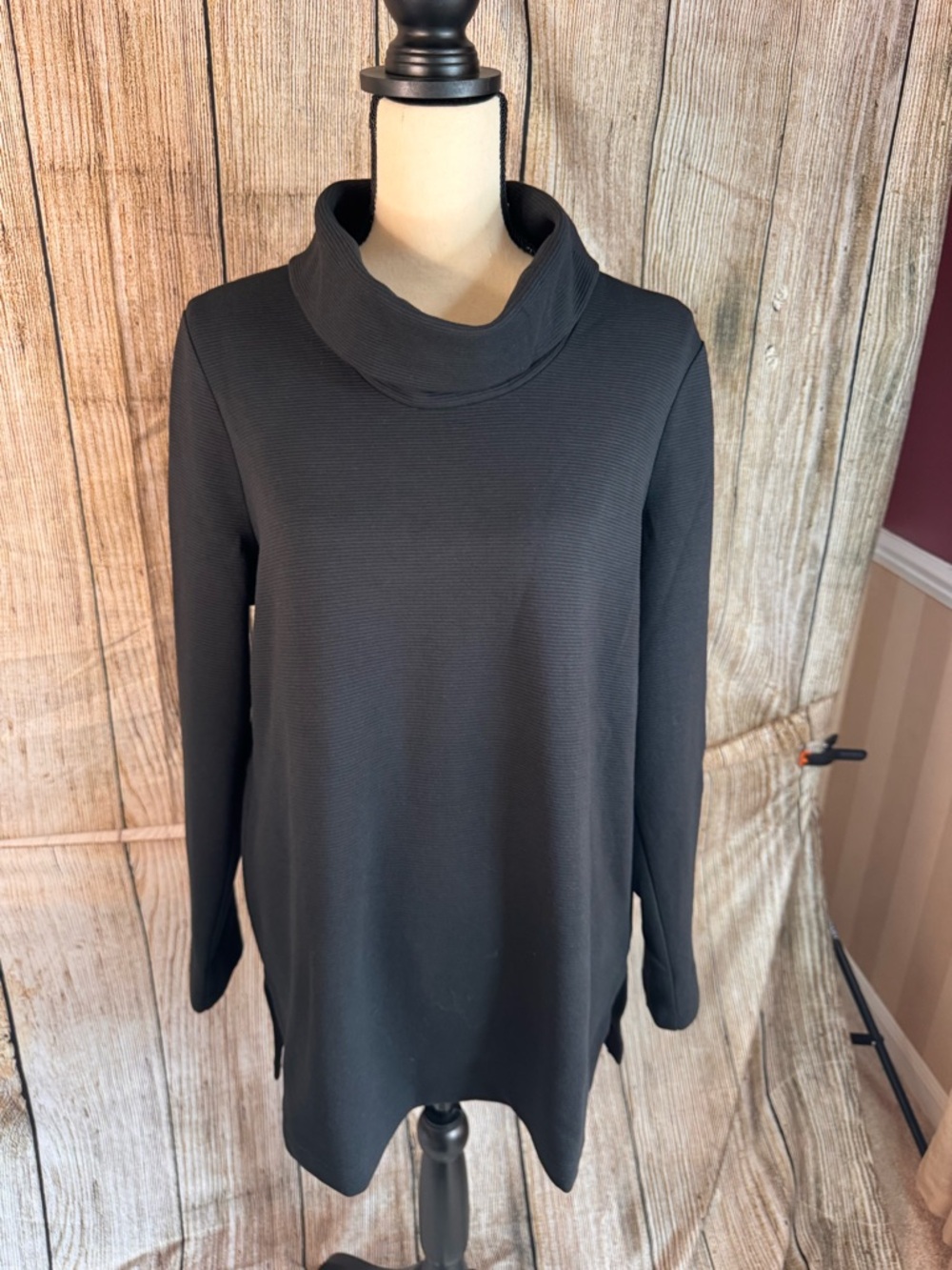 J. Jill Black Cowl Neck Tunic Sweater